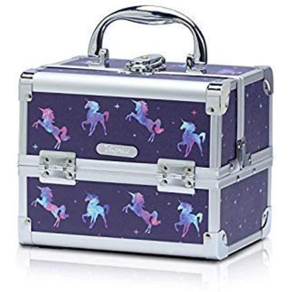 Makeup Train Case for Girls Cosmetic Box Jewelry Organizer Hair Accessories